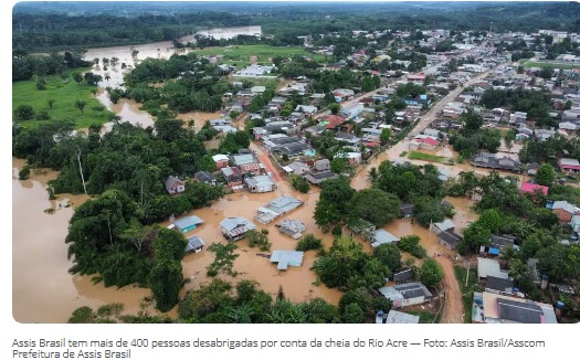 Enchente no Acre: Governo decreta emergência em 17 cidades por causa de enchentes de rios e igarapés