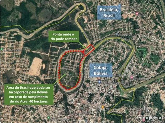 Bairro fica isolado por cheias no Acre, e prefeitura espera água baixar para checar se área ‘virou’ território boliviano